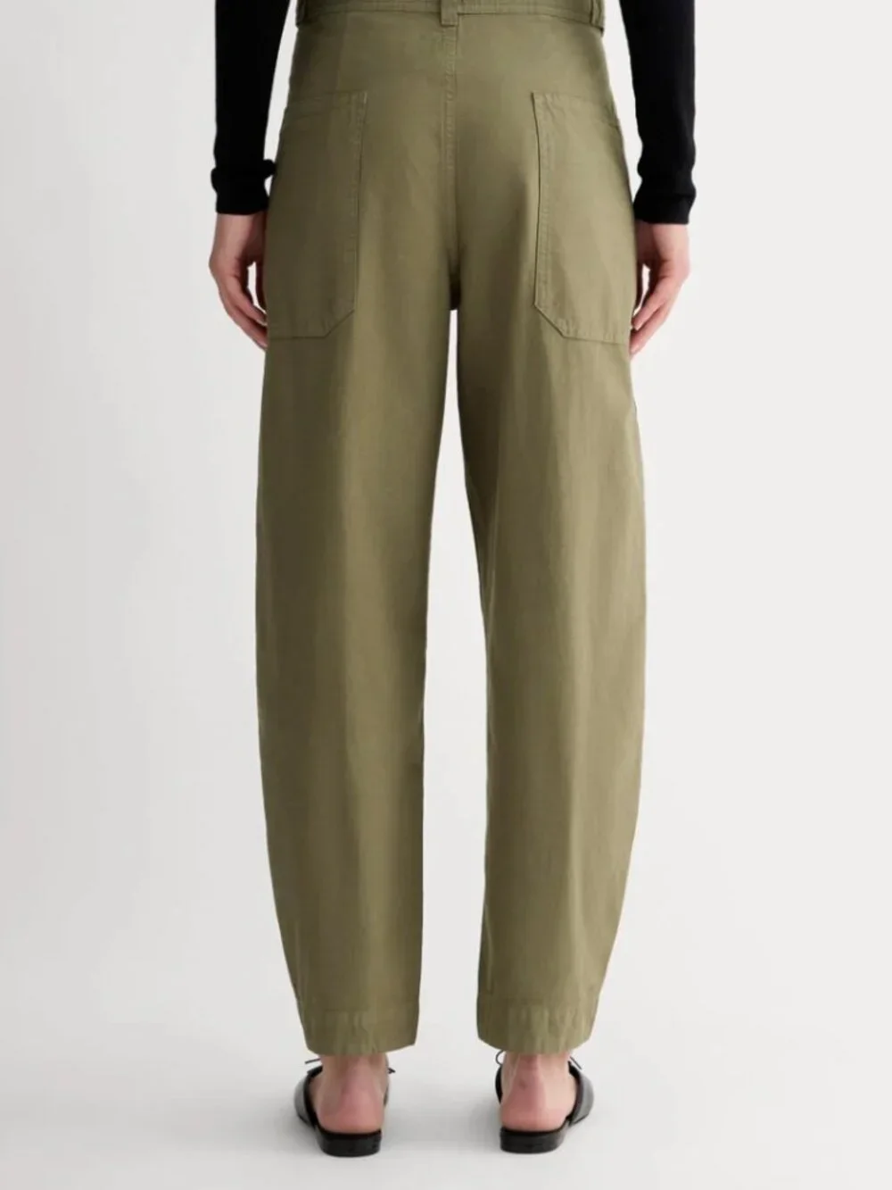 NWT Everlane The Fatigue Barrel Pant, Kalamata, Size 8, 94% Organic and 6% Linen